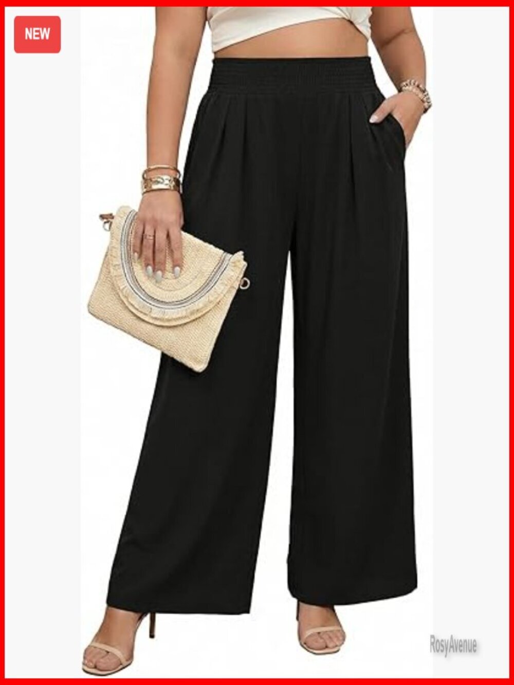 Plus Size High Waisted Wide Leg Palazzo Pants Summer Casual Trousers